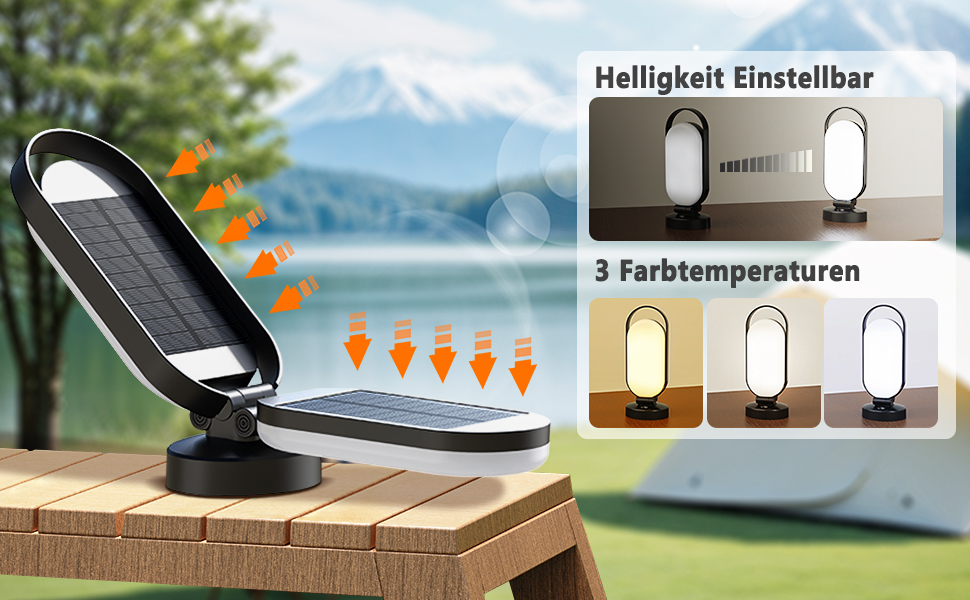 LED кемпінговий ліхтар Hapfish на акумуляторі, 5000mAh, сонячний, вологостійкий, для намету, чорний, білий