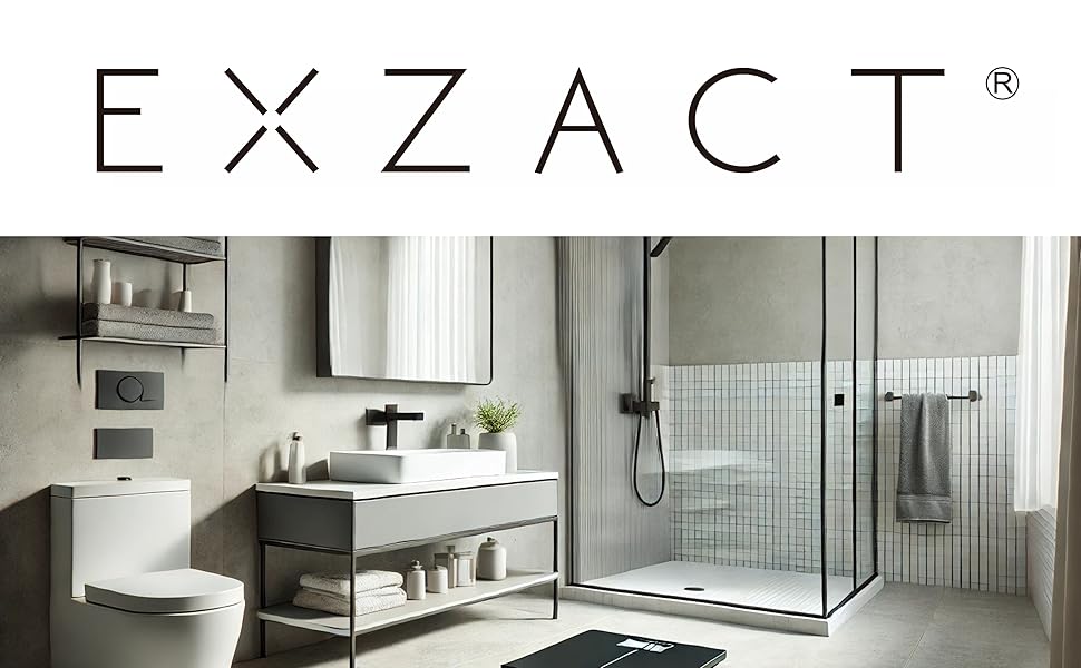 Цифрова вага для тіла та аналізу жиру Exzact з підключенням до App (iOS & Android) - Bluetooth, 180 кг, kg/st/lbs, чорний колір