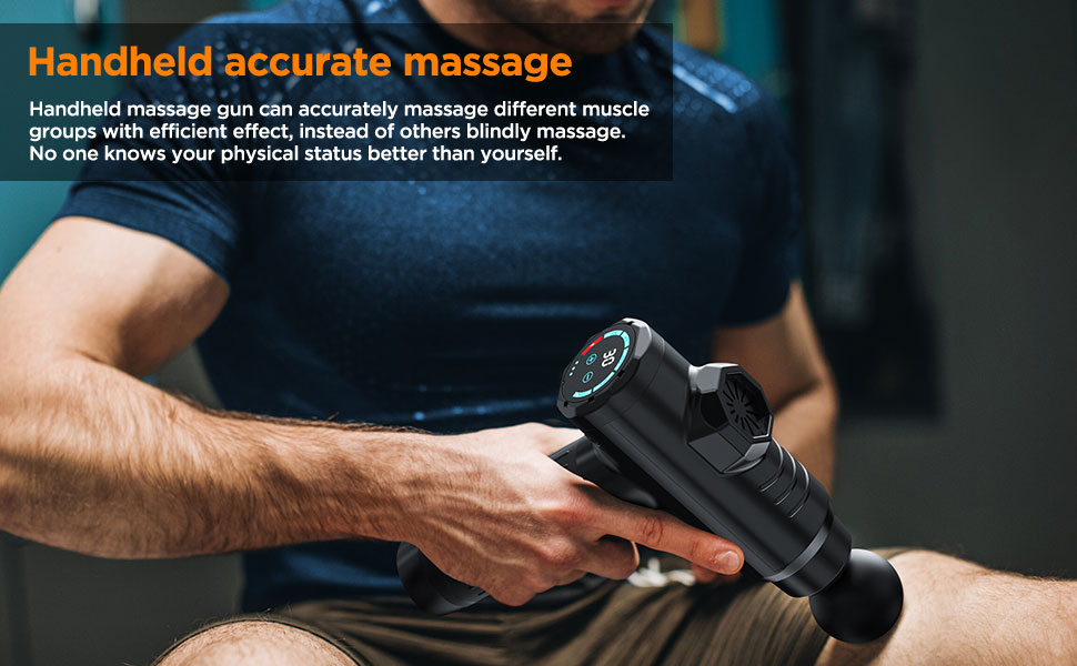Масажер для м'язів: пістолет для масажу з 10 насадками, 30 швидкостей та LCD-екраном для розслаблення тіла, спини та плечей