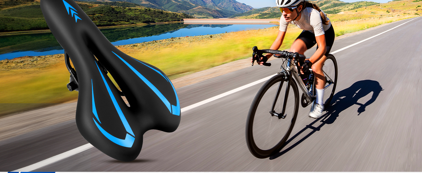 Гелевий велосипедний сідло MSDADA, унісекс, водонепроникний, блакитний