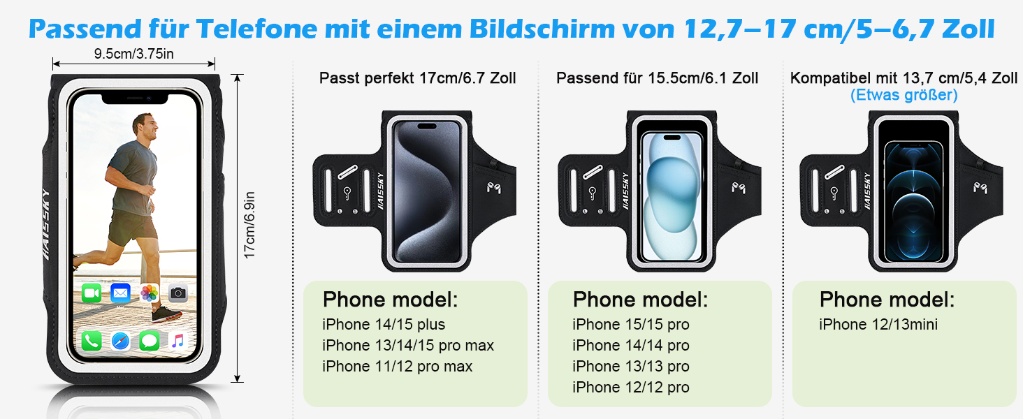 Спортивний браслет для телефону на руку: підходить для iPhone 16/15/14/13/12 Pro Max, Galaxy S25 S24. З кишенькою для навушників, для бігу та фітнесу.