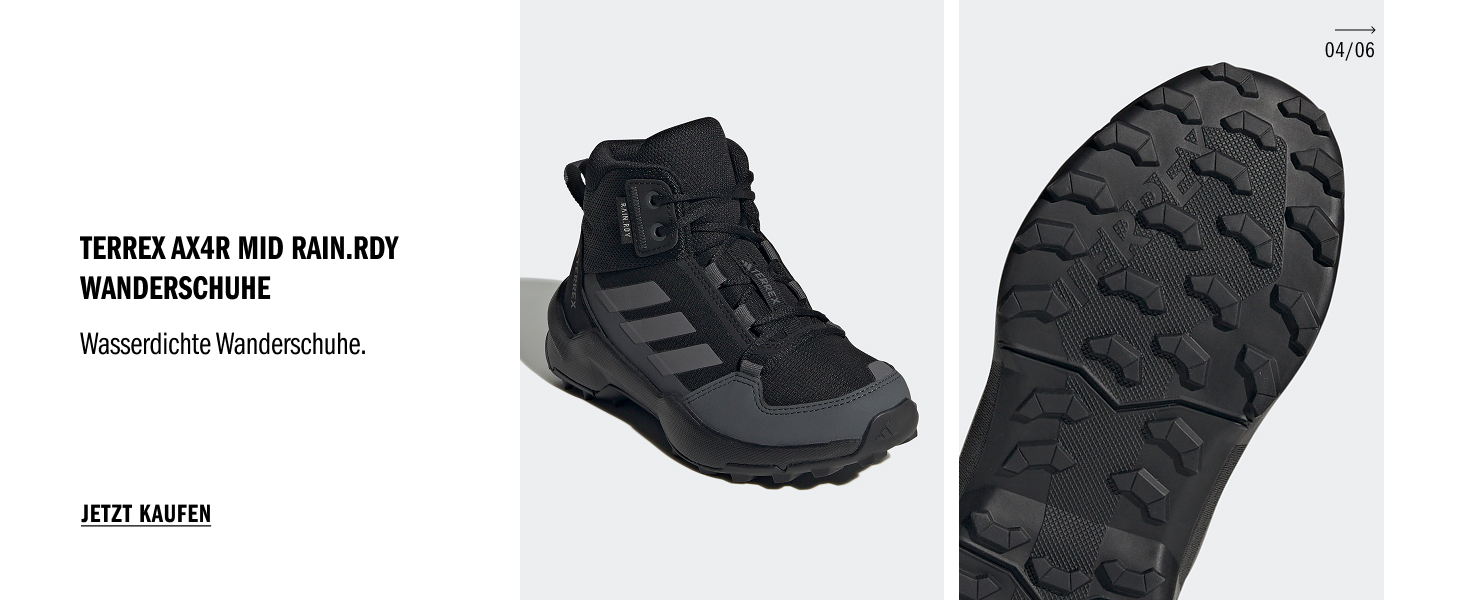 Дитячі трекінгові черевики Adidas Terrex Ax4R RAIN.RDY, 34 EU, чорно-сіро-сірі