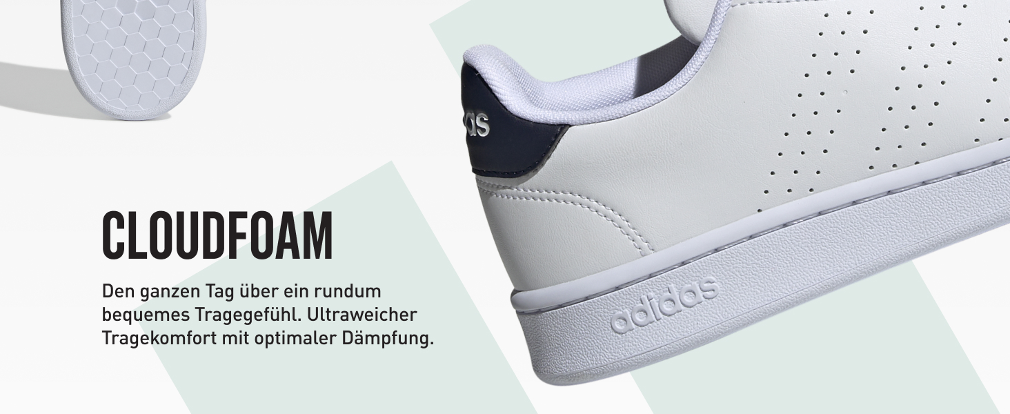 Кросівки adidas Advantage Base 2.0 унісекс, білі з зеленим (Cloud White/Collegiate Green), розмір 42 2/3 EU