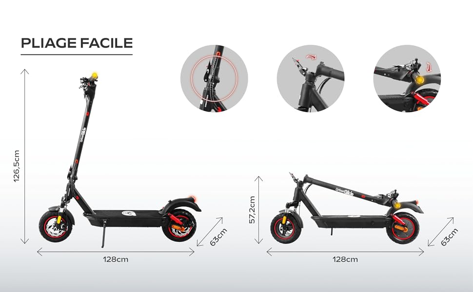 Електросамокат Urban Glide 500CT, чорний, потужність 500 Вт