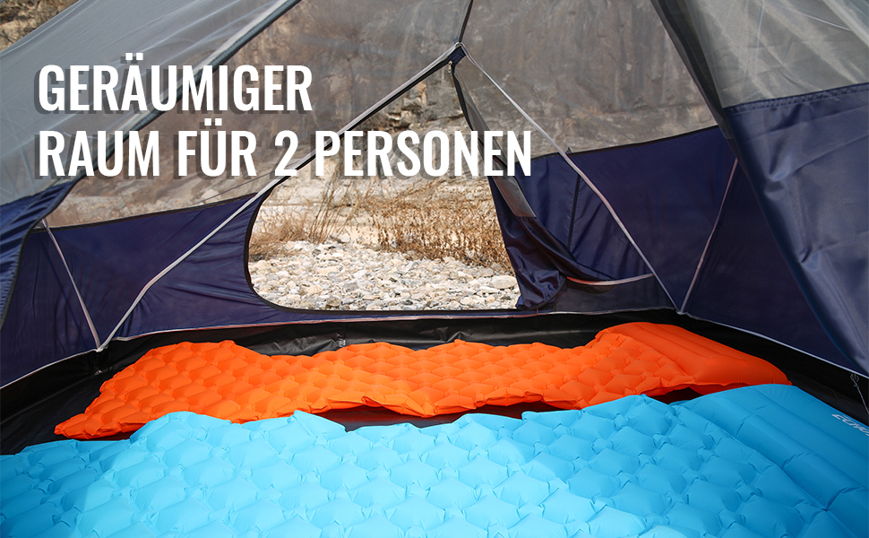 Намет EchoSmile для кемпінгу на 2-3 особи, водонепроникний PU3000 мм, туристичний намет-купол, 3-4 сезонний, для кемпінгу, походів та альпінізму, легко монтується, блакитний (2 особи)