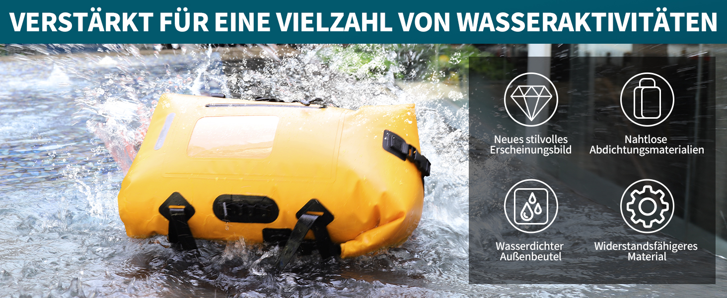 Водонепроникний рюкзак ioutdoor 30-35 л, rolltop, для водних видів спорту, велоспорту та туризму, з м'якими лямками та водонепроникною блискавкою