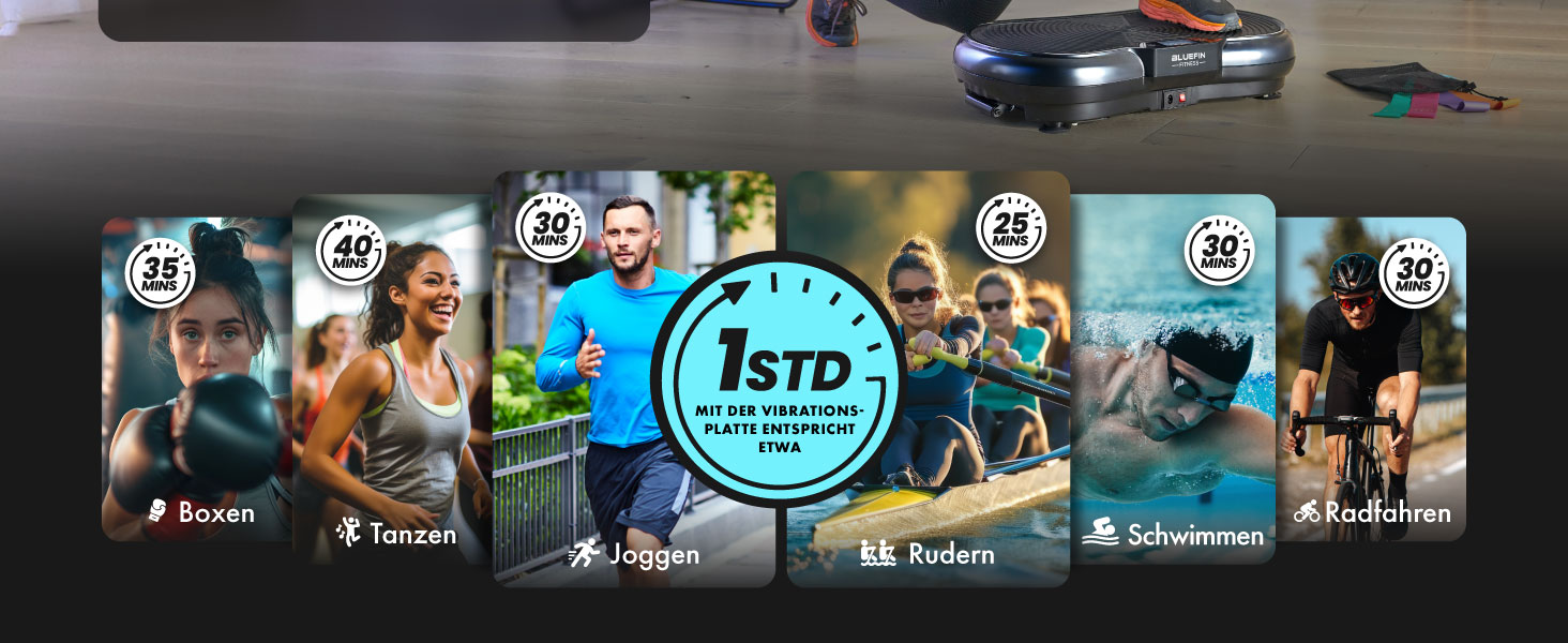 Вібраційна платформа Bluefin Fitness для тренувань всього тіла. Тренажер для дому, Slim, без Bluetooth