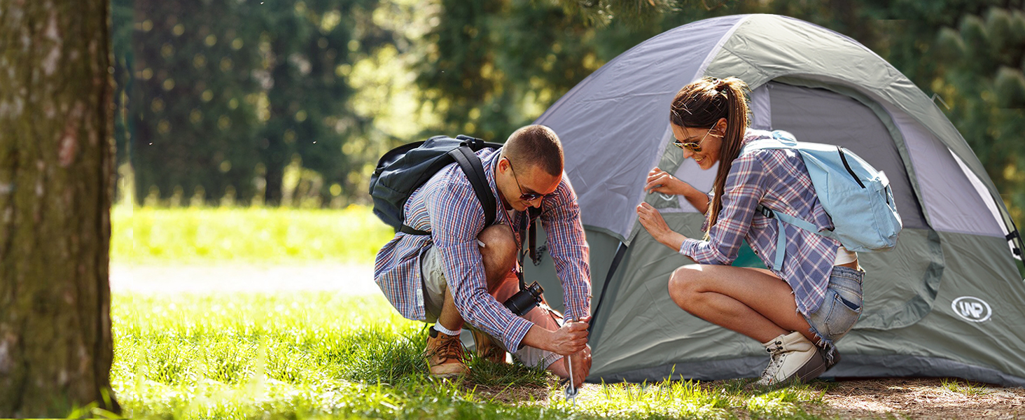 Намет кемпінговий Campingzelt 2-3 особи, водонепроникний, вітрозахисний, сірий