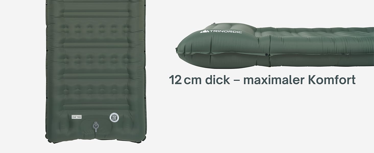 Надувна ізомат Extradicke 12 см - з насосом та подушкою. Ідеально для кемпінгу, піших прогулянок та байкпакінгу