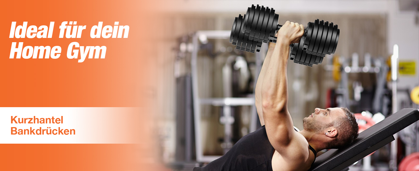 Набір регульованих гантелей DH FitLife 10 в 1 (12кг x 2), розбірні гантелі з 10 рівнями ваги від 2,5 до 12 кг