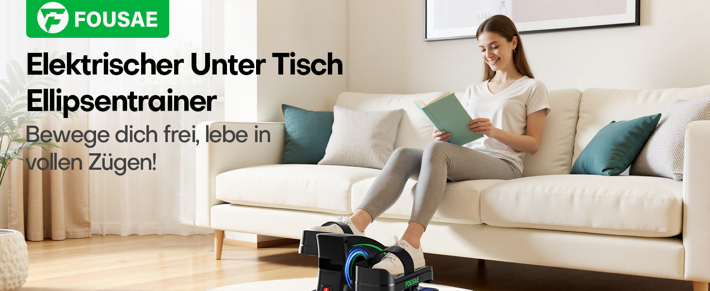 Еліптичний тренажер під стіл, компактний електричний велотренажер для ніг, 15 рівнів швидкості, тихий, для літніх людей