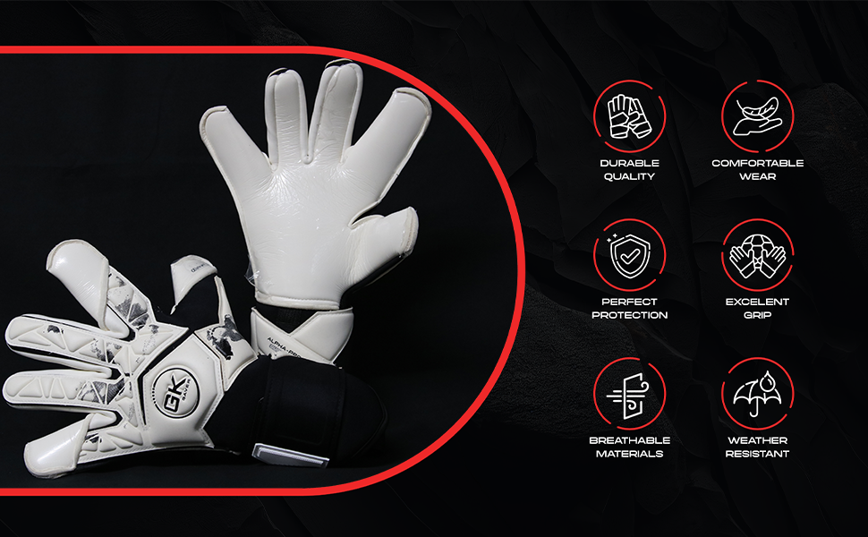Воротарські рукавички GK Saver Alpha, розмір 6-11, антиковзні