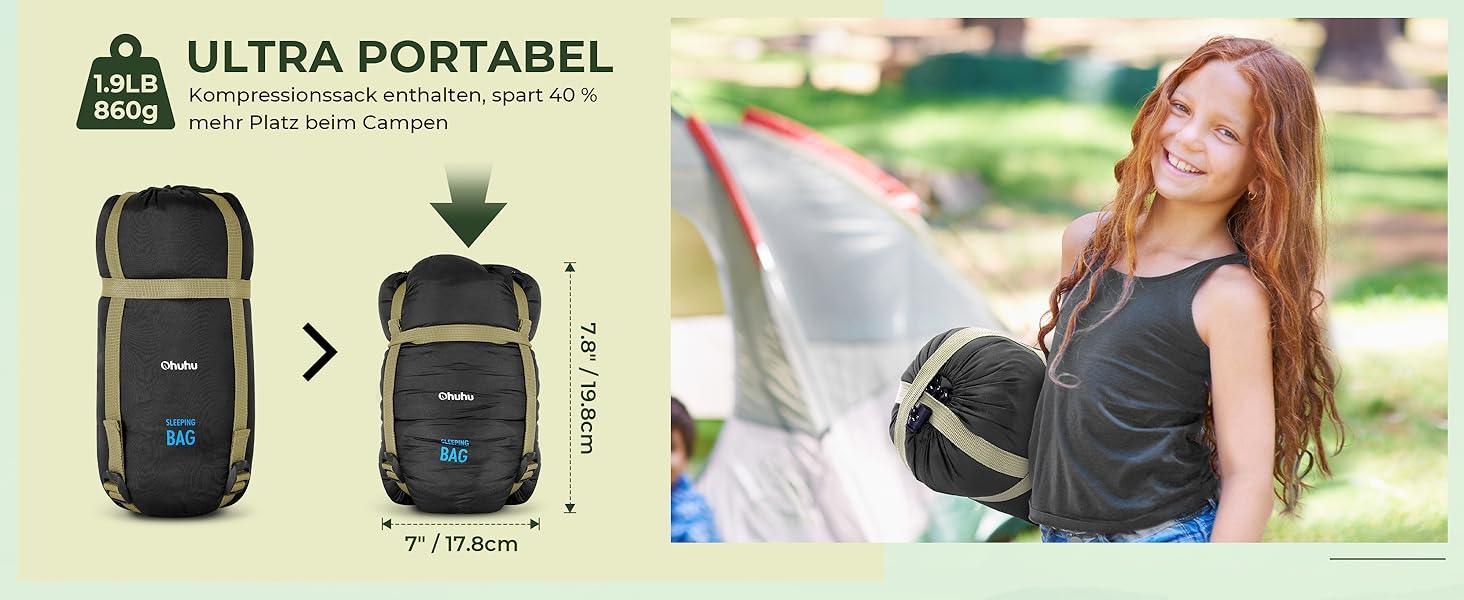 Сплячий мішок Ohuhu, компактний та ультралегкий (900г), літній, ковдровий, для відпочинку на природі, кемпінгу, подорожей, фестивалів, чорного кольору