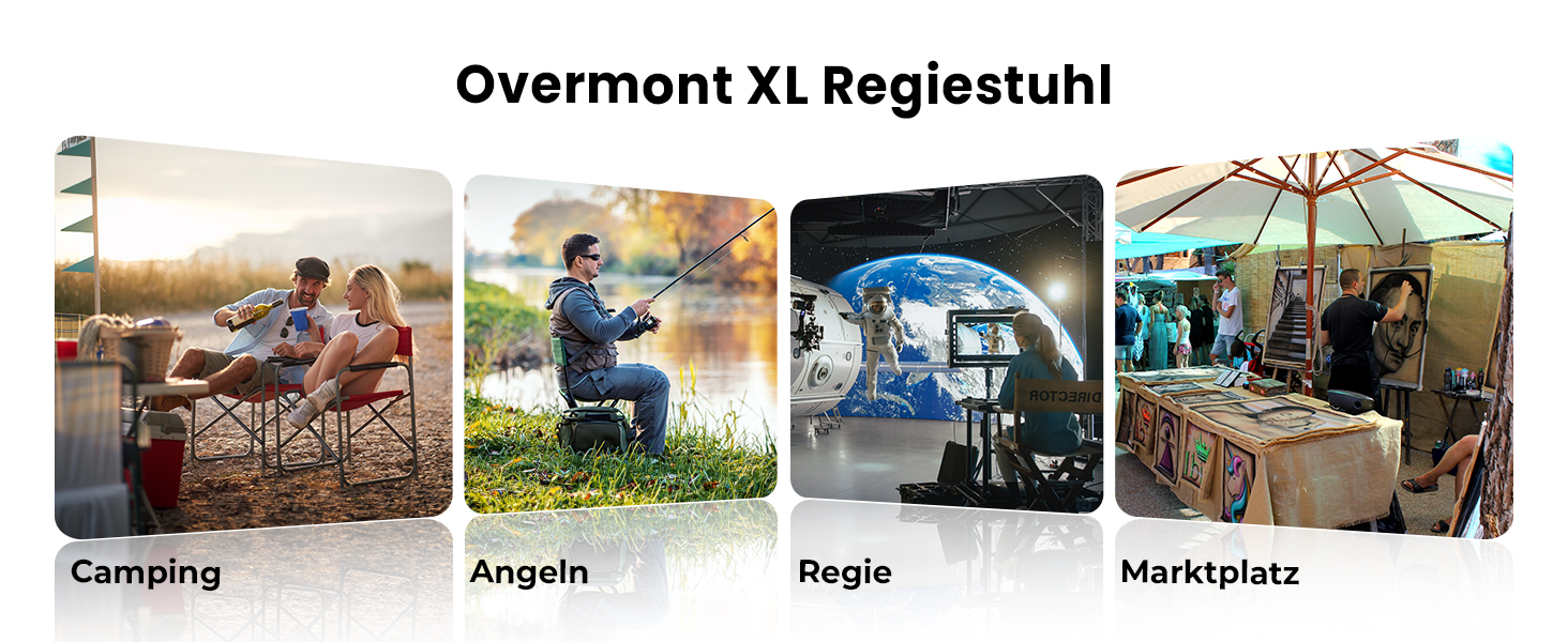 Крісло для кемпінгу OVERMONT: складне, з бічним столиком та сумкою-холодильником, до 180 кг, блакитне