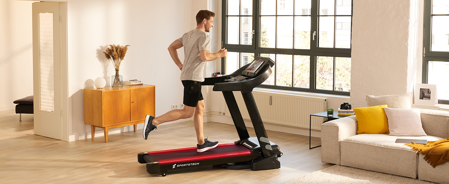 Біговий тренажер Sportstech F37s: складаний, до 20 км/год, 7PS, з нахилом, 150 кг, для дому, з підключенням до APP, сертифікований TÜV