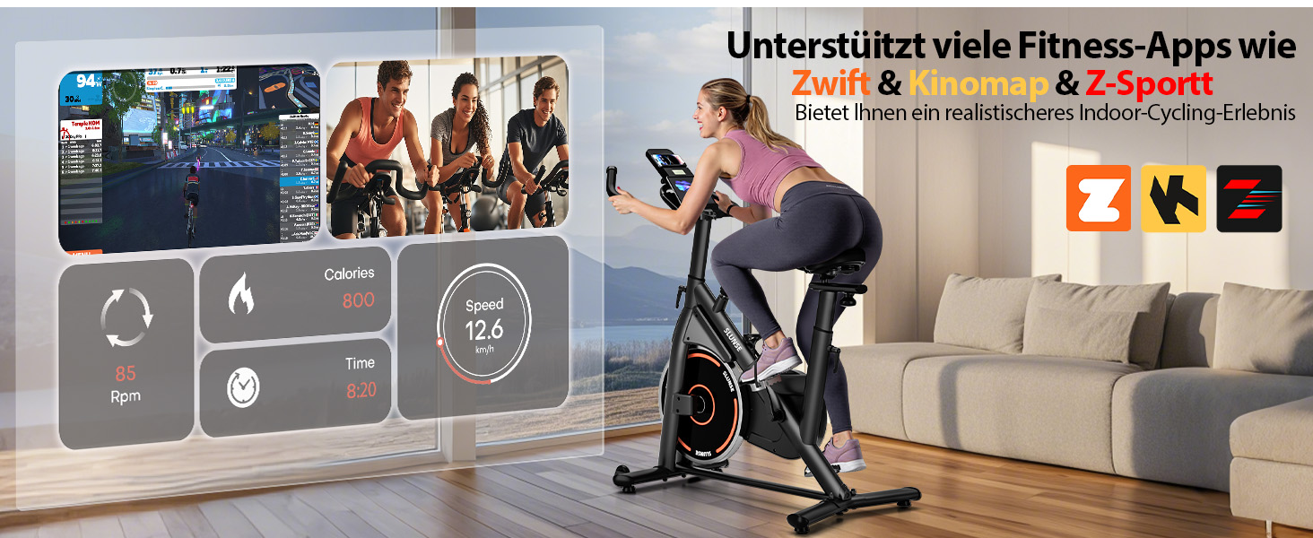 Велотренажер для дому з LCD-монітором, тихий ергометр spinning bike, фітнес-велосипед до 160 кг, для кардіотренувань