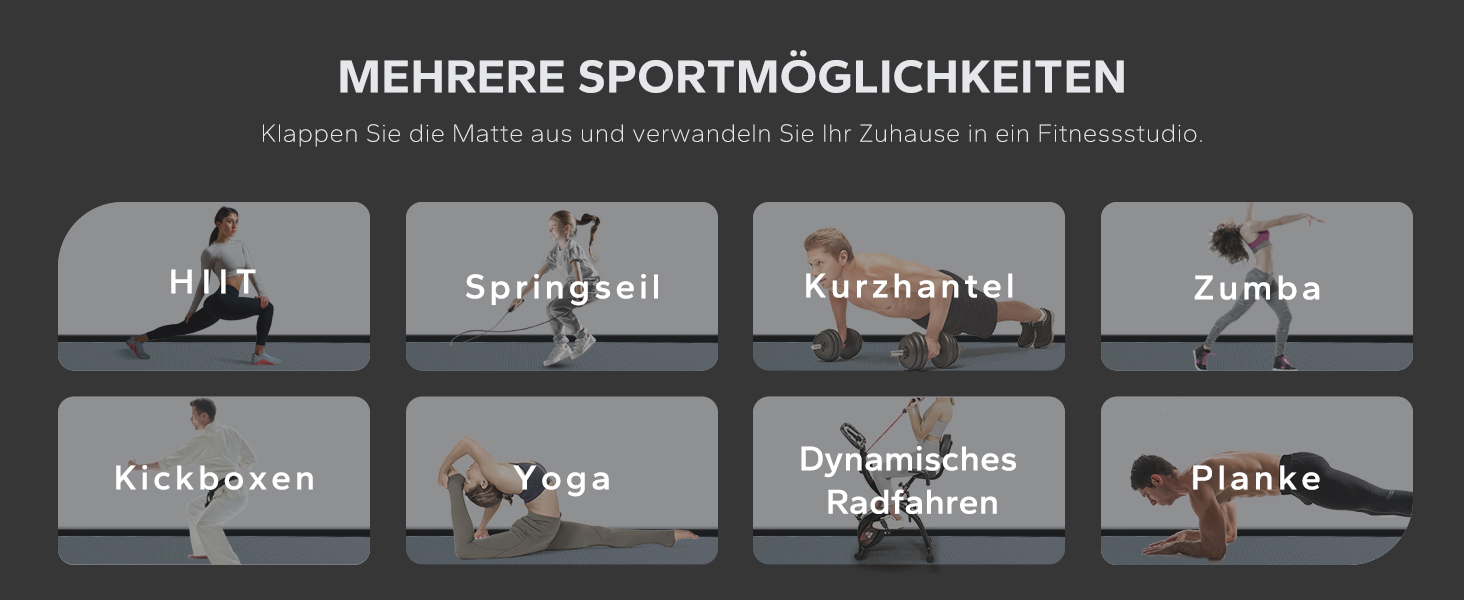 Килимок для йоги та фітнесу HAPBEAR Yogamatte XXL: протиковзний килимок для спорту та гімнастики, PVC, висока щільність, 8 мм (різні розміри)