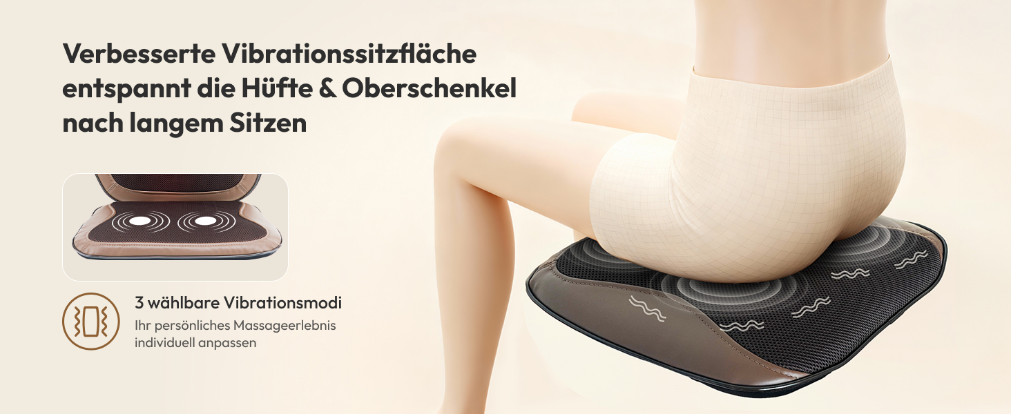 Масажний накид на сидіння з підігрівом та 3D масажем, Shiatsu масажер для спини, Romm V-WMB01