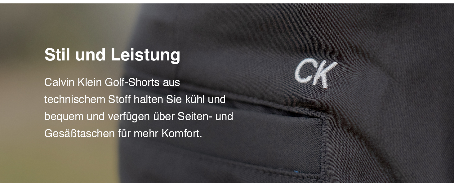 Чоловічі шорти для гольфу Calvin Klein Micro Tech 2026, легкі дихаючі стрейч, колір Mid Blue, розмір 44