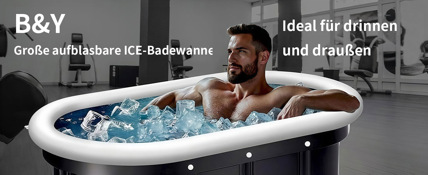 Екзотермічна ванна B&Y Ovales Eisbad: ізольована ванна для холодової терапії (120x65x65 см)