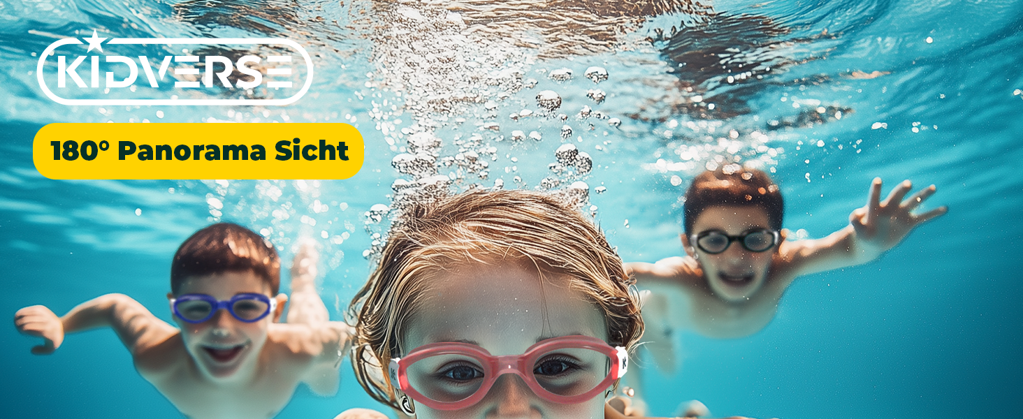 Дитячі маски для плавання Kidverse - 6-16 років, з UV-захистом та антизапотіваючим покриттям, чорні