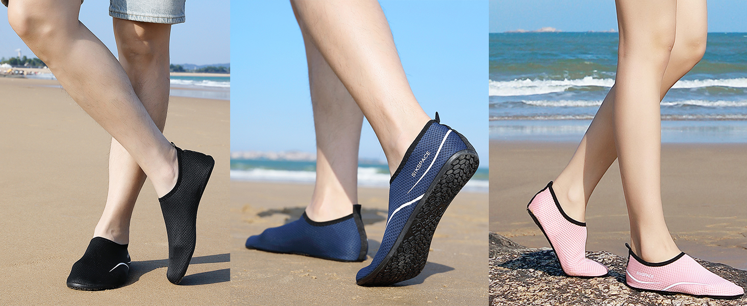 Шкарпетки для плавання Sixspace: жіночі шкарпетки для басейну, пляжу, моря та водних видів спорту (чорний, 38 EU)