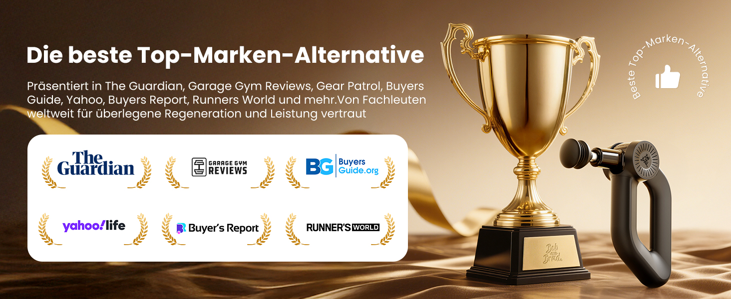 Масажер для м'язів Bob and Brad D6 Pro з OLED-екраном та великою амплітудою 16 мм, сумка в комплекті, чорний