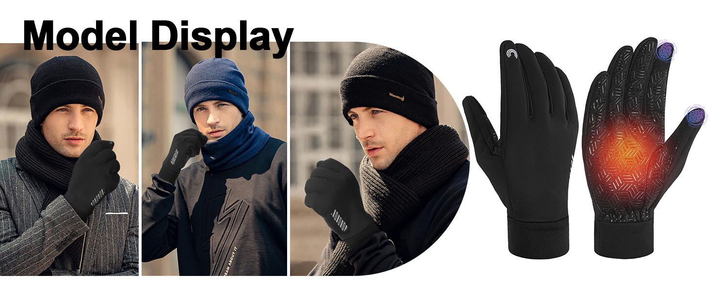 Зимові рукавички RIGWARL для чоловіків та жінок, водонепроникні вело-рукавички з підтримкою сенсорного екрану, теплі рукавички для їзди на велосипеді, катання на конях, бігу, мотоцикла, хайкінгу, прогулянок, чорний колір, розмір L