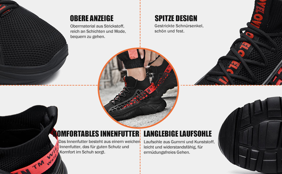 Чоловічі кросівки FUSHITON: дихаючі спортивні, легкі, повсякденні, для бігу по місту, стильні фітнес-кросівки, чорні, 43 EU