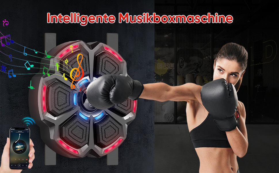 Музичний боксерський тренажер для дорослих з Bluetooth, 9 режимів, рукавички в комплекті