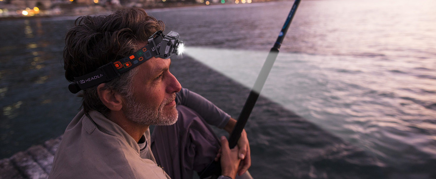 LED налобний ліхтар з акумулятором, [надзвичайно яскравий] з датчиком та червоним світлом, 6 режимів освітлення & IPX4 водонепроникність, 2000mAh, тривалий час роботи, для кемпінгу, риболовлі, походів, нічного бігу