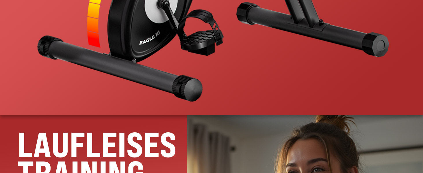 Електровелотренажер SPORTANA® EAGLE 3-в-1: складаний, з LCD-дисплеєм, регулювання висоти, фітнес-гумки | Hometrainer, Indoor Bike