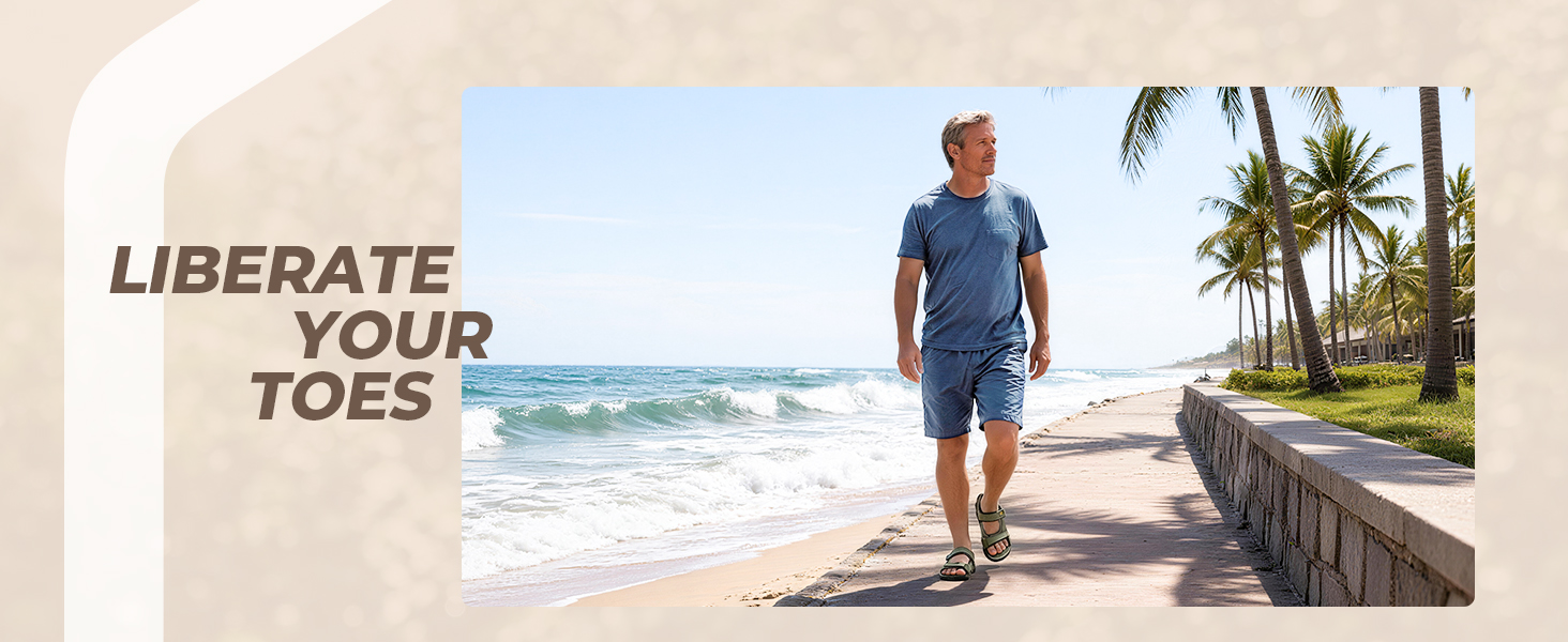 Чоловічі сандалі FitVille Wide для трекінгу та активного відпочинку, шкіра, чорні, 47 EU, з липучкою для широкої ноги