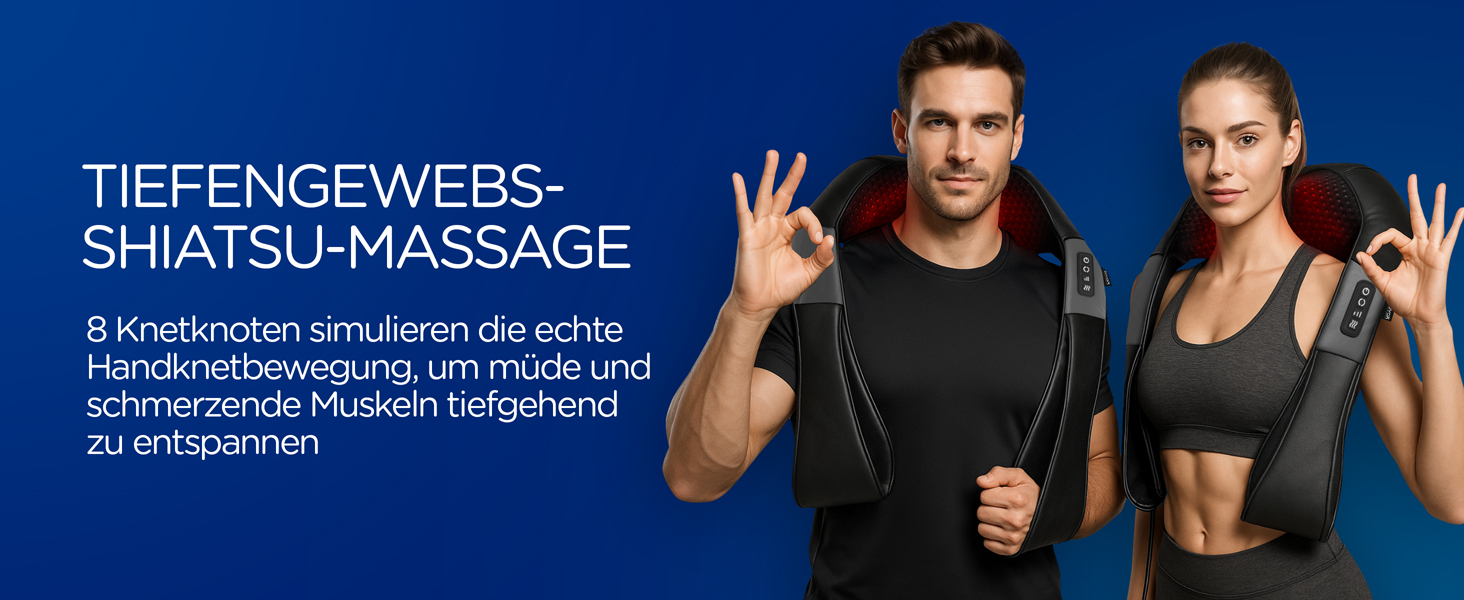 Масажер для шиї та плечей VOYOR-HEALTH PJ100 з інфрачервоним підігрівом, 4D Shiatsu масаж для спини та попереку, універсальний для дому, авто та офісу, чорний