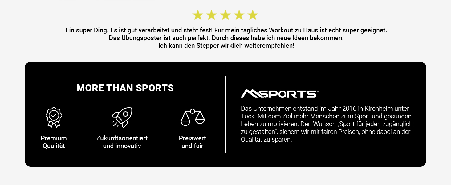 Сходинка-платформа для фітнесу Steppbrett Professional з постером для вправ + додаток Work Out (безкоштовно) | 3-рівнева регулювання висоти, студійний степер