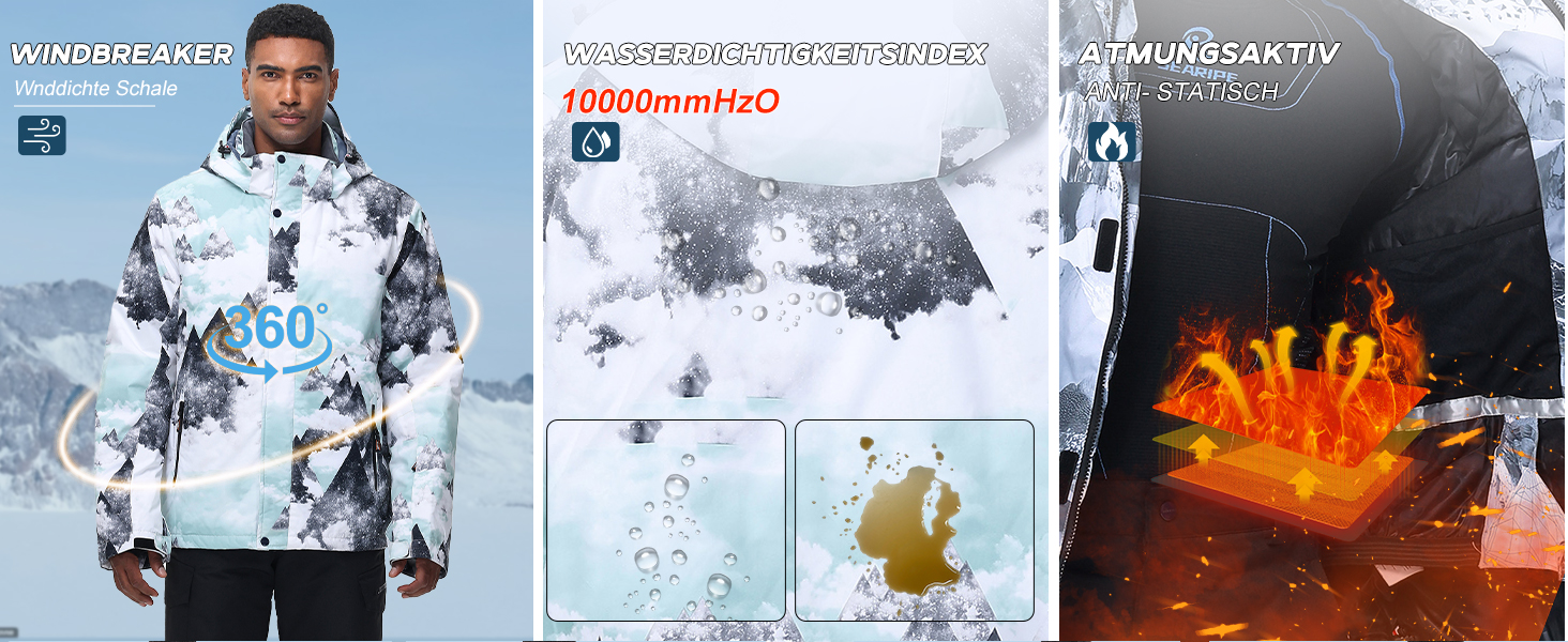 Чоловічий зимовий костюм для сноубордингу та катання на лижах, водонепроникний та вітронепроникний, теплий, для туризму та альпінізму, розмір M, колір чорний