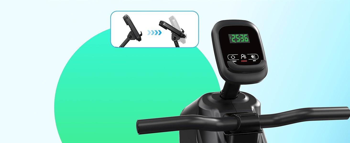 Гребний тренажер для дому з регульованим магнітним опором, Bluetooth-комп'ютером, вантажопідйомність 170 кг