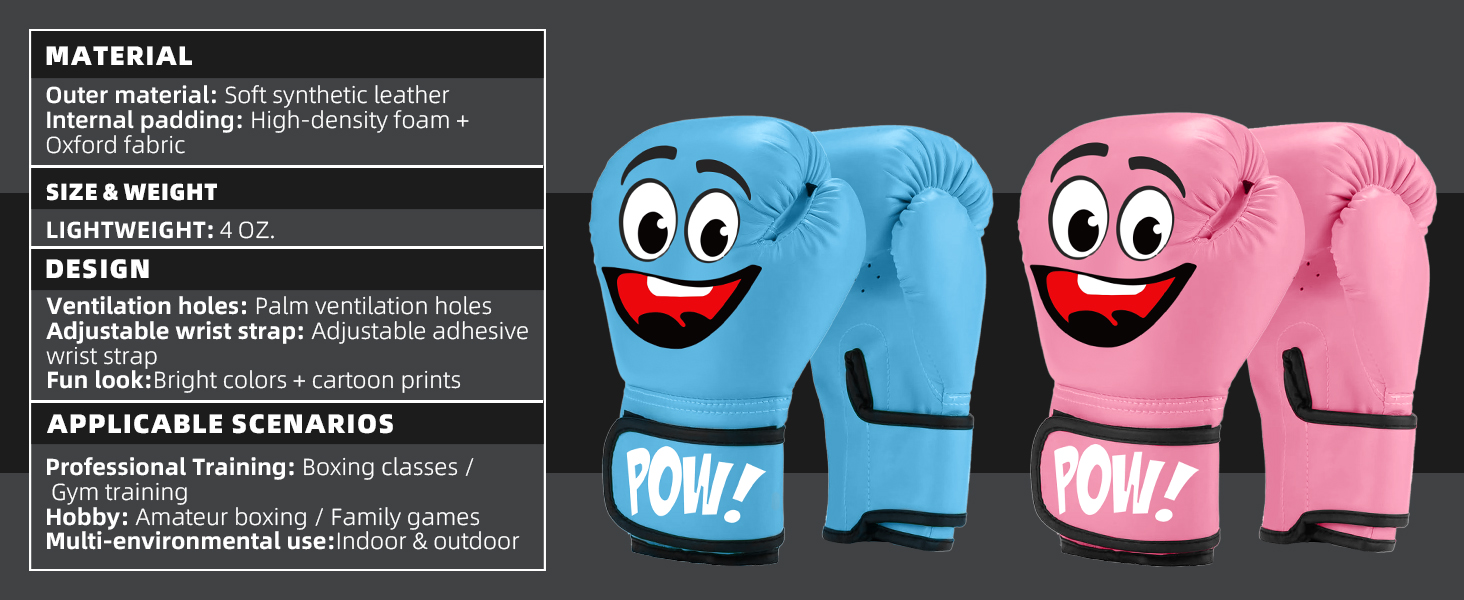 Дитячі боксерські рукавички, 4oz - для спарингу, тренувань, MMA, Муай Тай, кікбоксингу та бойових мистецтв (Рожеві)