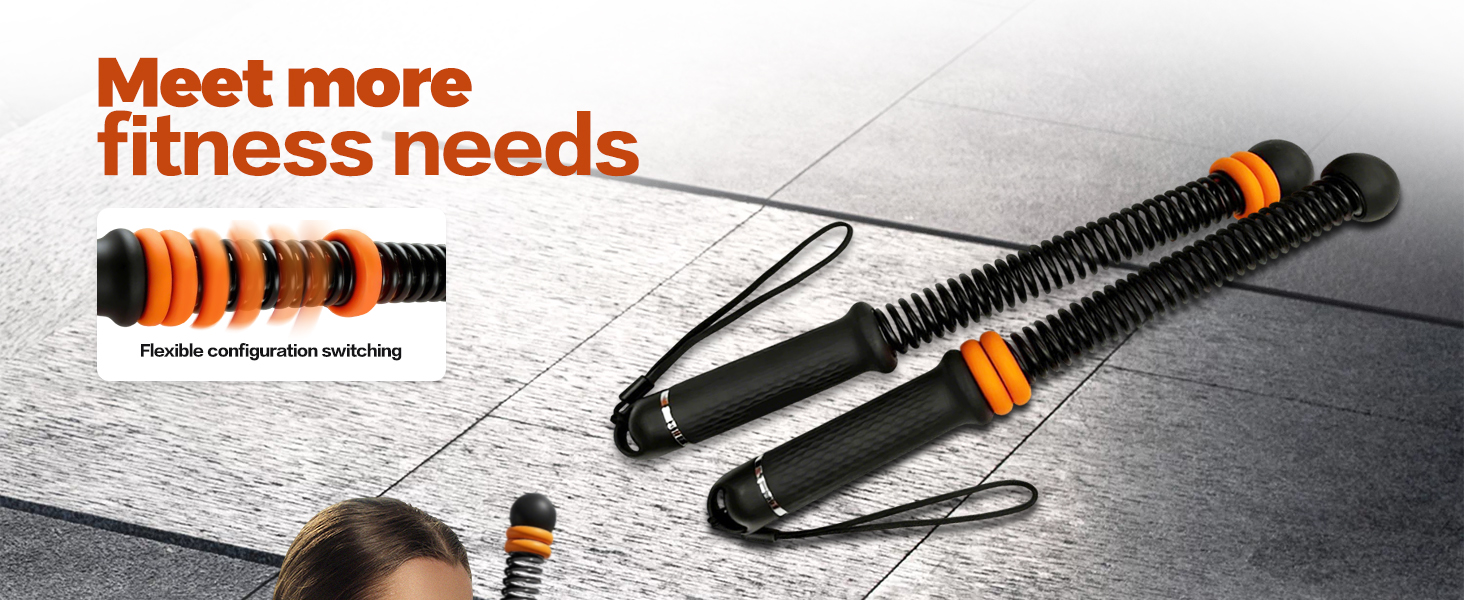 Важкі тренувальні канати, бойові канати без мотузки, бездротові тренувальні канати з регульованим обтяжувачем та ергономічною ручкою