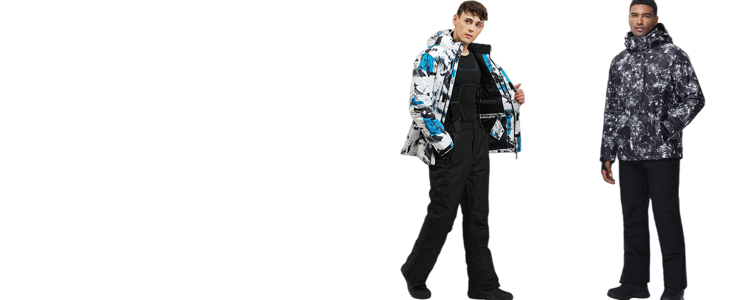 Чоловічий комплект гірськолижний HOTIAN: куртка та штани, водонепроникний, дихаючий, з капюшоном. Ідеально для сноуборду та катання на лижах. Розміри L, LGR+BK