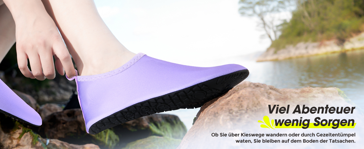 Водні черевики JOTO для жінок, чоловіків та дітей, унісекс. Швидка сушка, для плавання, пляжу, серфінгу. Розмір 40/41 EU, фіолетовий.