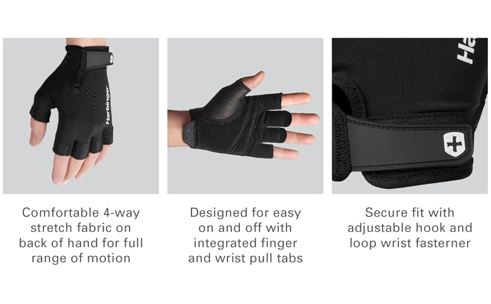Рукавички Harbinger Pro Gloves: Легкі та гнучкі, для підтримки при помірному навантаженні, унісекс, чорний XL