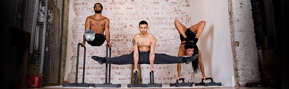 Паралети Gravity Fitness XL, регульовані бруси для калістеніки та домашнього спортзалу, 38 мм ручки для віджимань, L-сіту, підтягувань, міцні турнік-бруси для силових тренувань