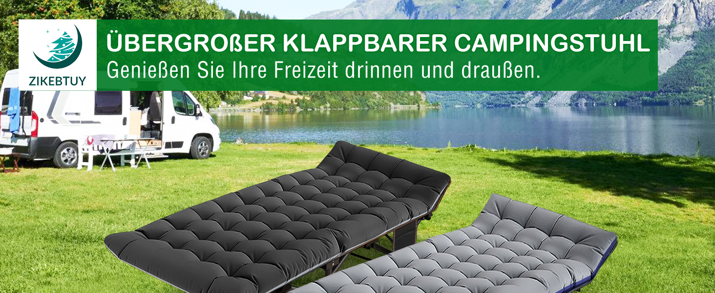 Розкладне ліжко ZIKEBTUY для кемпінгу та відпочинку: міцне, з матрацом, 190x71x36 см (сірий)