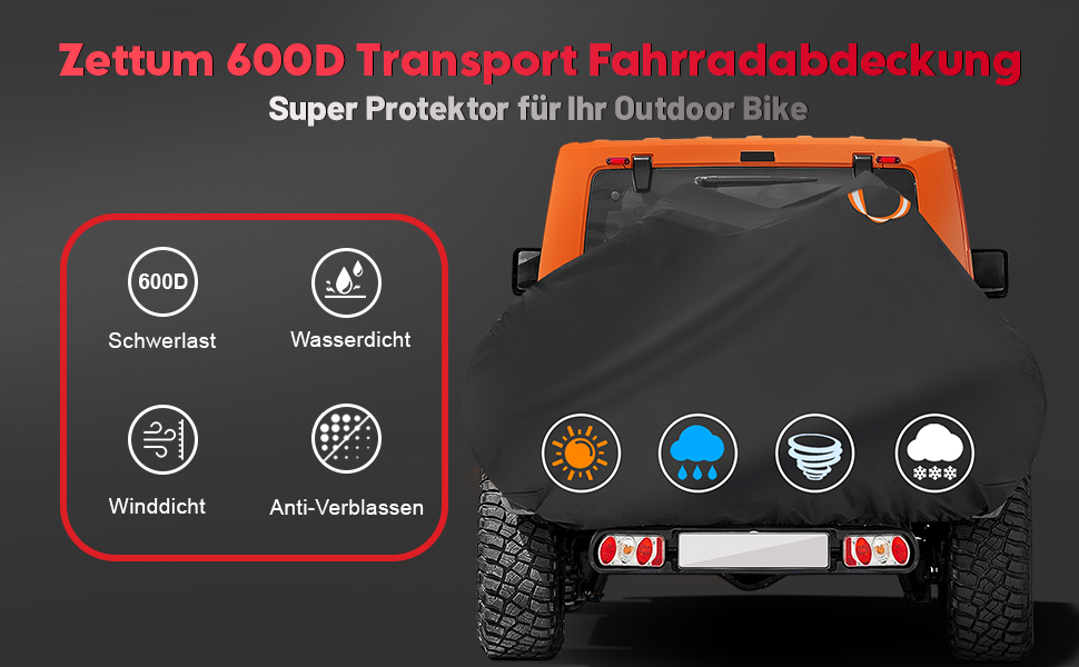 Чохол для велосипедів Zettum на 3 велосипеда - водовідштовхуючий, міцний, з PU покриттям. Ідеально для транспортування та зберігання на автокріпленні.