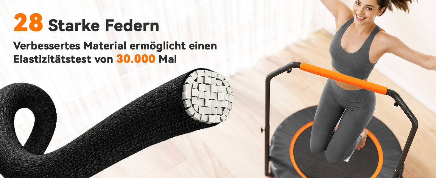 HOMCOM Міні-трамплін для фітнесу 102 см, складаний, з регульованою ручкою, до 150 кг, чорний+помаранчевий