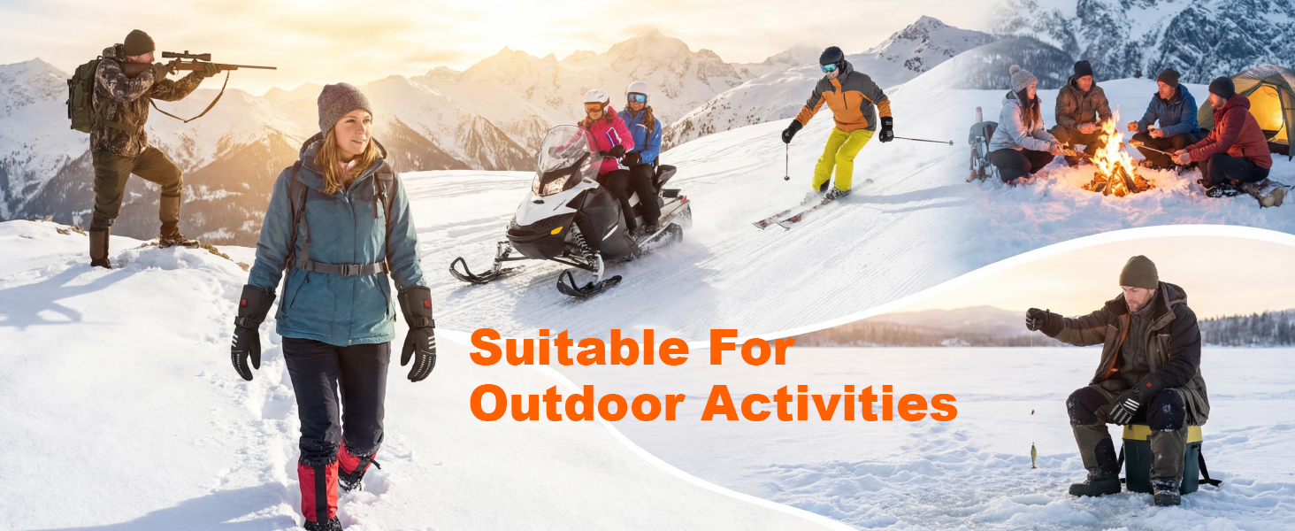 Обогревні рукавиці для жінок та чоловіків, 7.4V 3000mAh, 3 температурні режими, водонепроникні рукавиці з підтримкою сенсорного екрану для катання на лижах, мотоциклі, піших прогулянок, полювання, колір: чорний