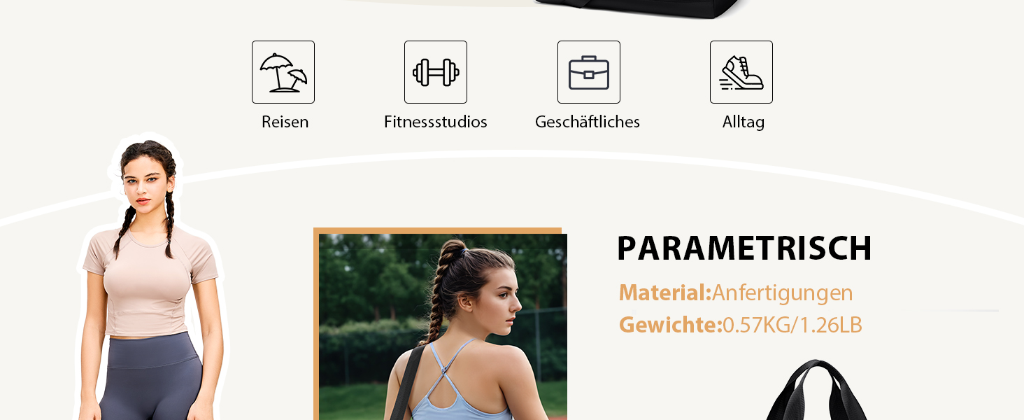 Спортивна сумка VNINE для жінок: легка, водонепроникна, для подорожей, тренувань та плавання (чорна)