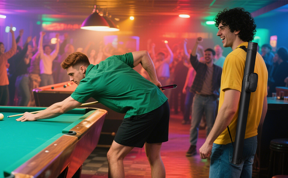 Більярдний кий ASMPCUE 58'' з чохлом з PU шкіри, канадський клен, 13 мм наконечники, для професійних гравців