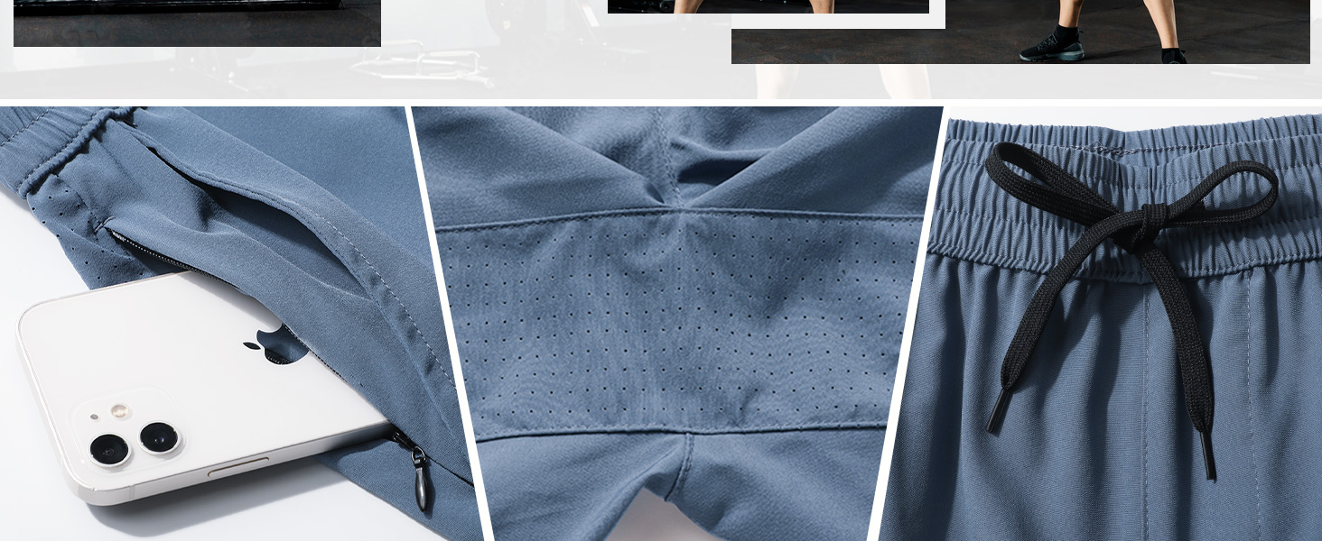 Шорти спортивні чоловічі для бігу та фітнесу 2 в 1, чорні